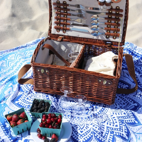 🎊 Host Pick🎉 Bohemian Blue Mandala Beach Yoga Throw - Picture 6 of 16